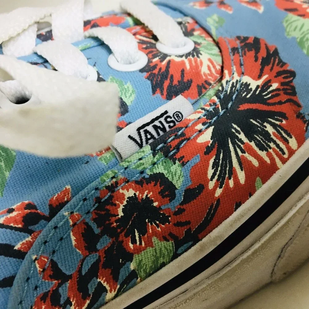 Vans x Star Wars Yoda Floral Canvas Sneakers Blue Print Shoes